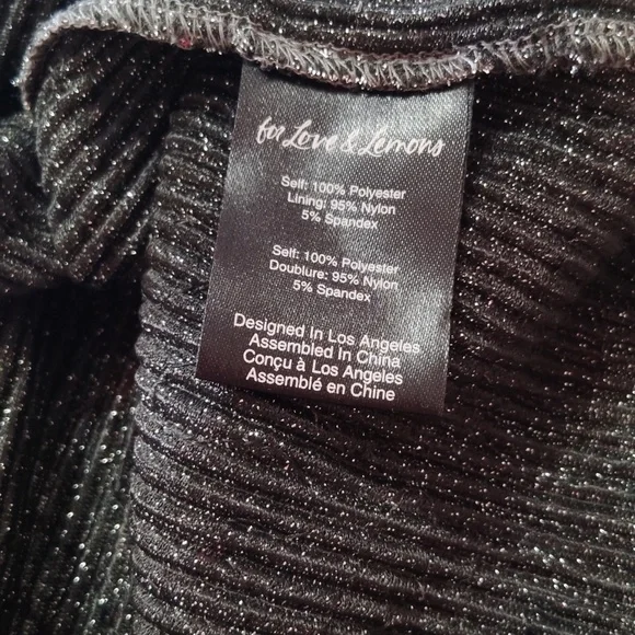 For Love & Lemons Constance Sparkle Slip Party Dress Silver Size Xs - Picture 5 of 9